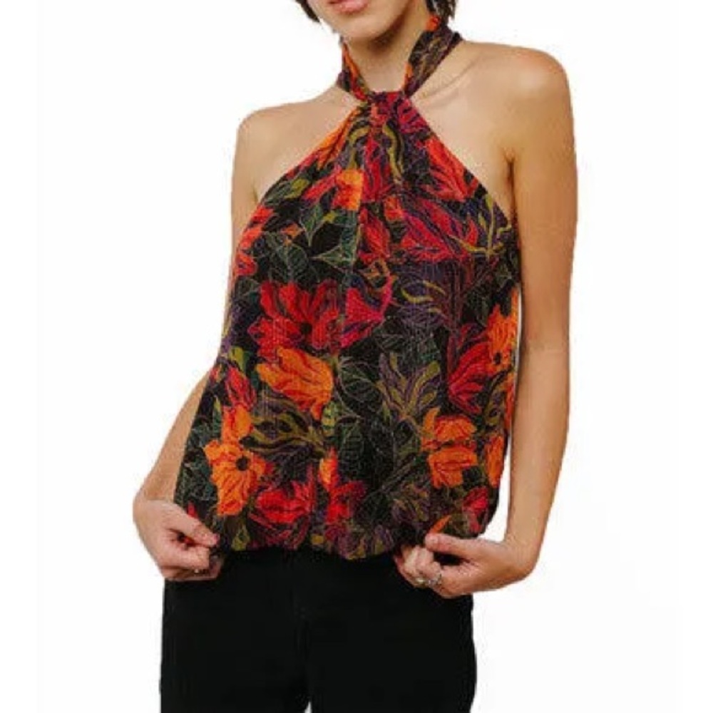 NWOT CIEBON Gisele Twist Neck Halter Sidenote Blouse Size L